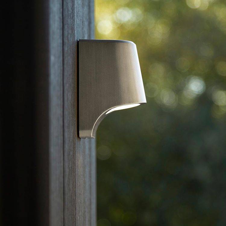 Lagan LED Exterior Wall Light Brushed Silver - Comet Lighting