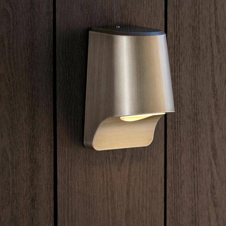 Lagan LED Exterior Wall Light Brushed Silver - Comet Lighting