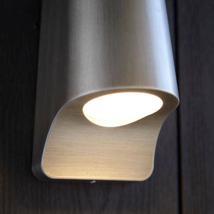 Lagan LED Exterior Wall Light Brushed Silver - Comet Lighting