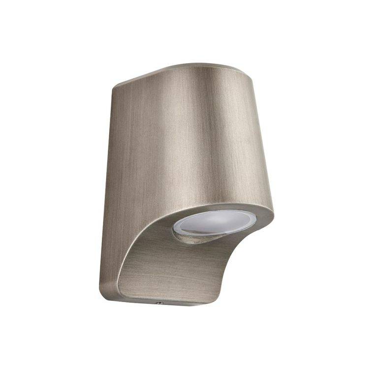 Lagan LED Exterior Wall Light Brushed Silver - Comet Lighting