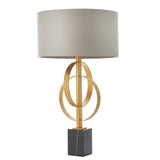 Lena Table Lamp Antique Gold Leaf & Mink Satin Fabric - Comet Lighting