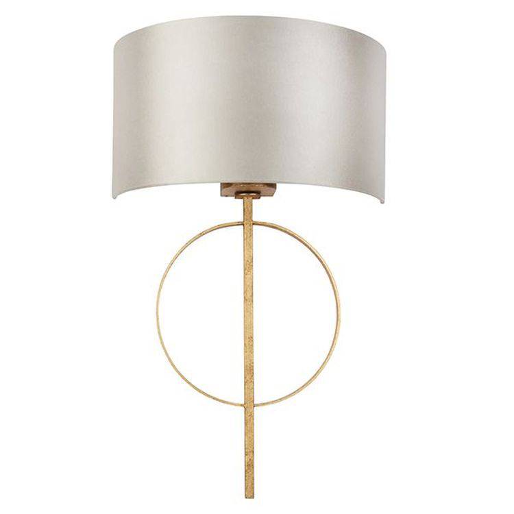 Lena Wall Light Antique Gold Leaf & Mink Satin Fabric - Comet Lighting