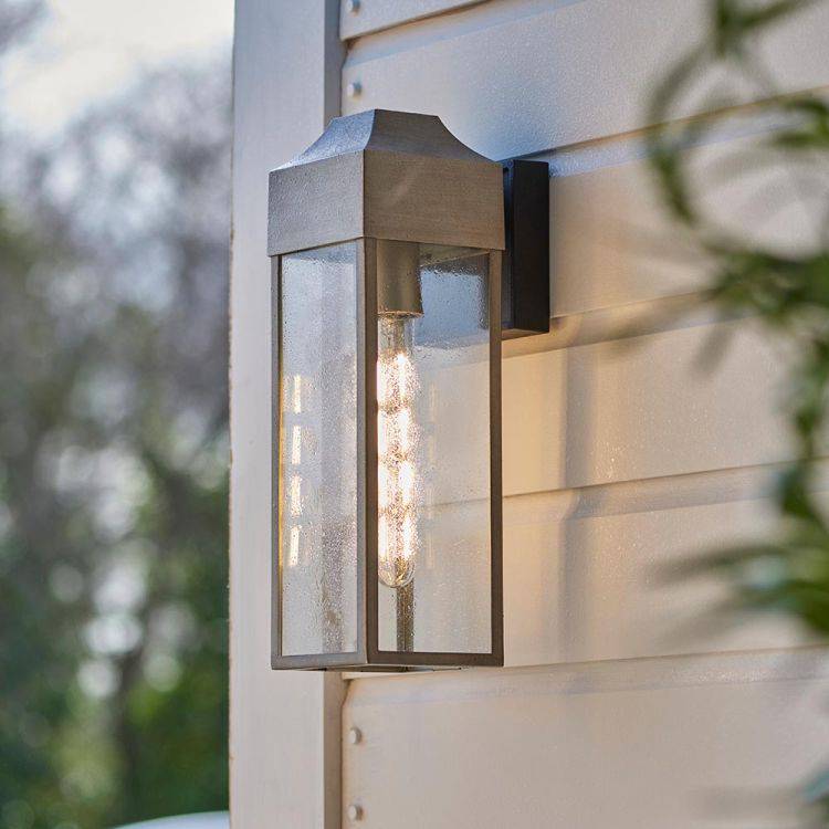 Loup Exterior Wall Lantern Aged Pewter - Comet Lighting