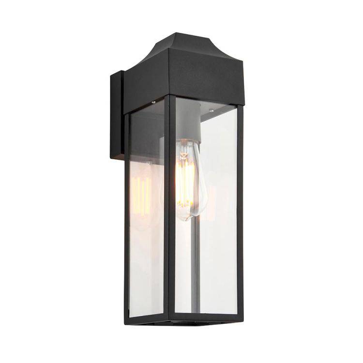 Loup Exterior Wall Lantern Textured Black - Comet Lighting