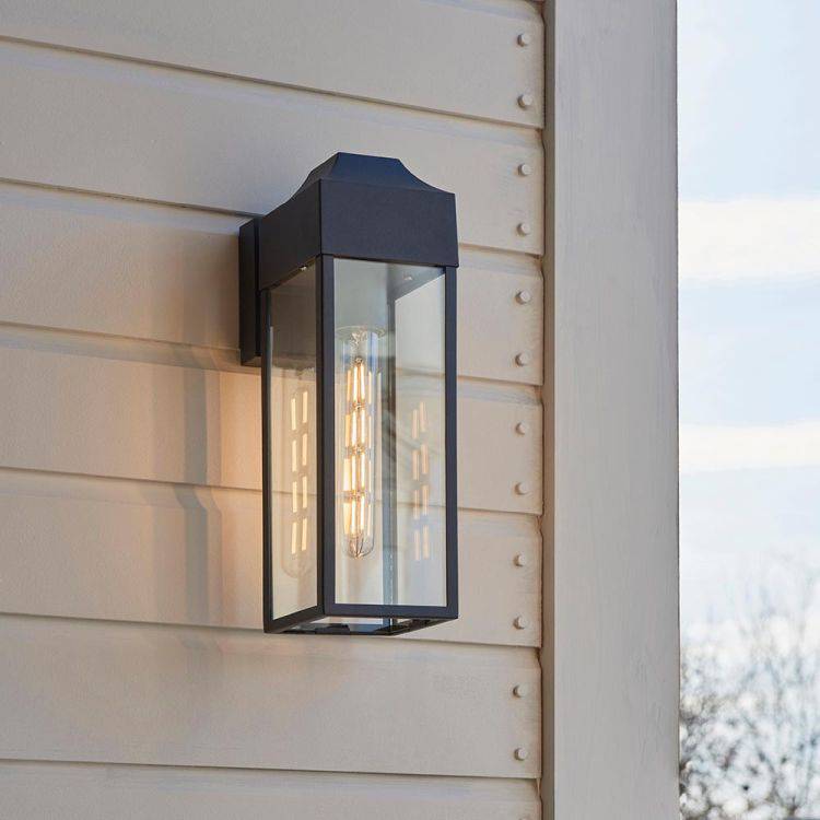 Loup Exterior Wall Lantern Textured Black - Comet Lighting