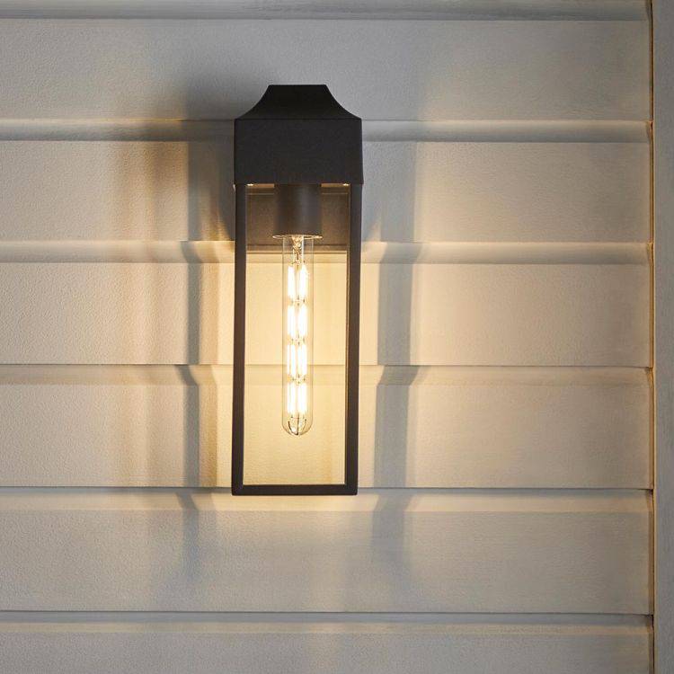 Loup Exterior Wall Lantern Textured Black - Comet Lighting