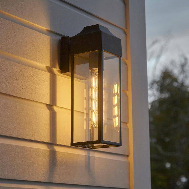 Loup Exterior Wall Lantern Textured Black - Comet Lighting