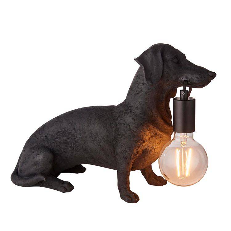 Lune Dachshund Table Lamp Matt Black - Comet Lighting