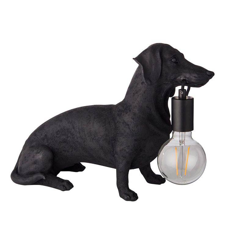 Lune Dachshund Table Lamp Matt Black - Comet Lighting