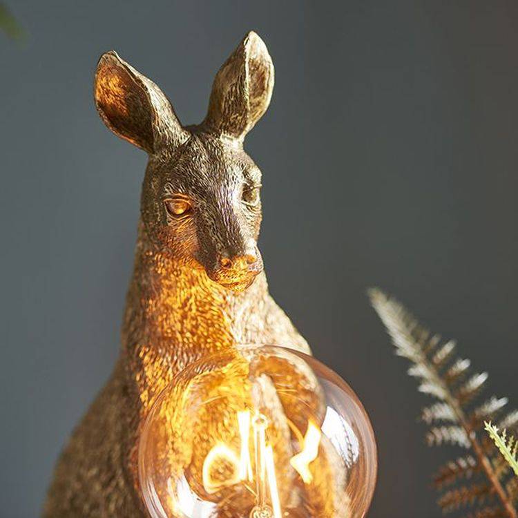 Lune Kangaroo Table Lamp Vintage Gold Paint & Matt Black - Comet Lighting