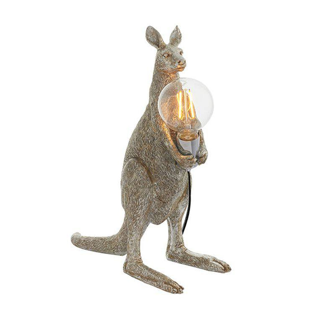 Lune Kangaroo Table Lamp Vintage Silver Paint & Chrome Plate - Comet Lighting