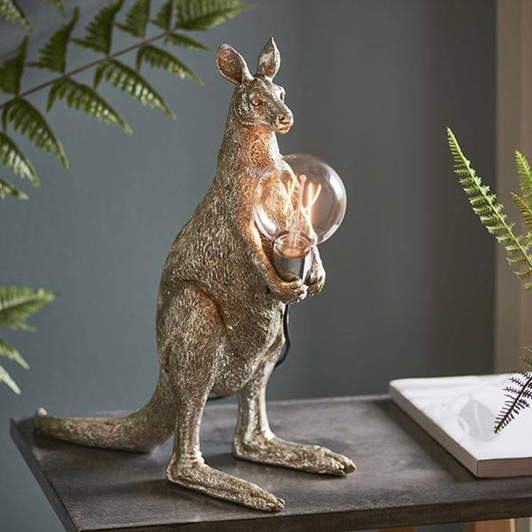 Lune Kangaroo Table Lamp Vintage Silver Paint & Chrome Plate - Comet Lighting