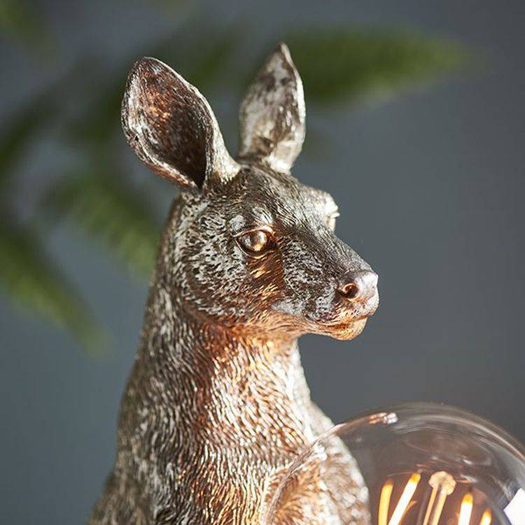 Lune Kangaroo Table Lamp Vintage Silver Paint & Chrome Plate - Comet Lighting