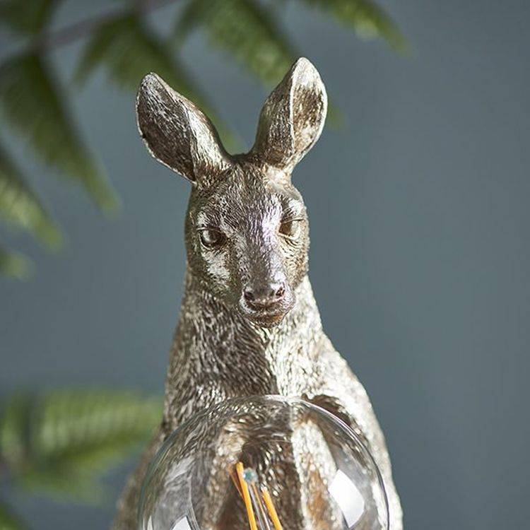 Lune Kangaroo Table Lamp Vintage Silver Paint & Chrome Plate - Comet Lighting