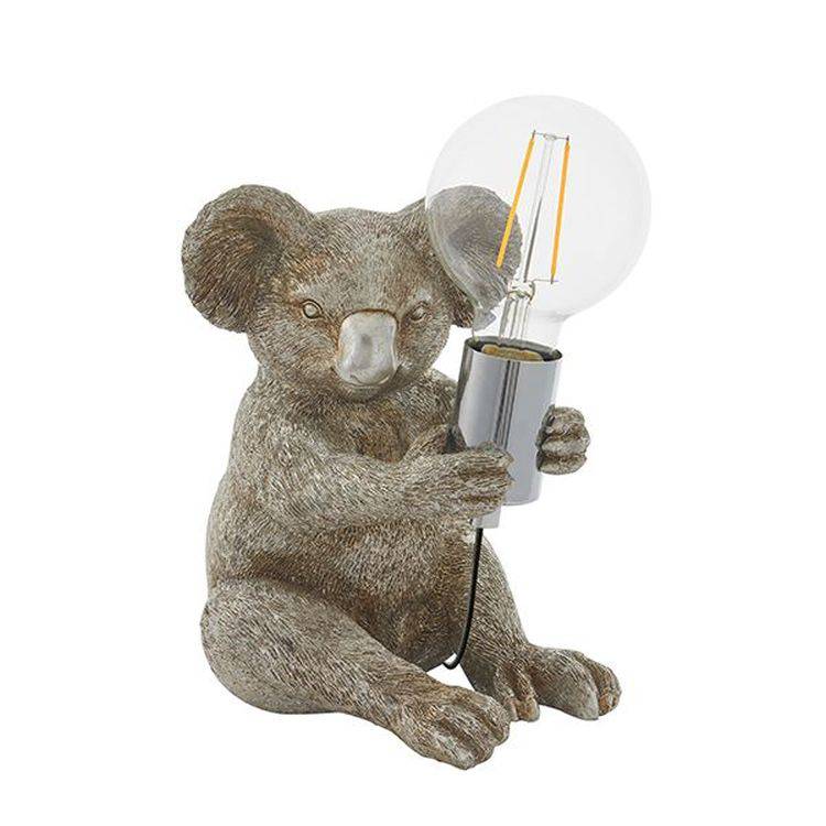 Lune Koala Table Lamp Vintage Silver Paint & Chrome Plate - Comet Lighting