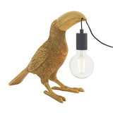 Lune Toucan Table Lamp Vintage Gold Paint & Matt Black - Comet Lighting