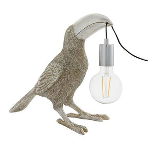 Lune Toucan Table Lamp Vintage Silver Paint & Chrome Plate - Comet Lighting