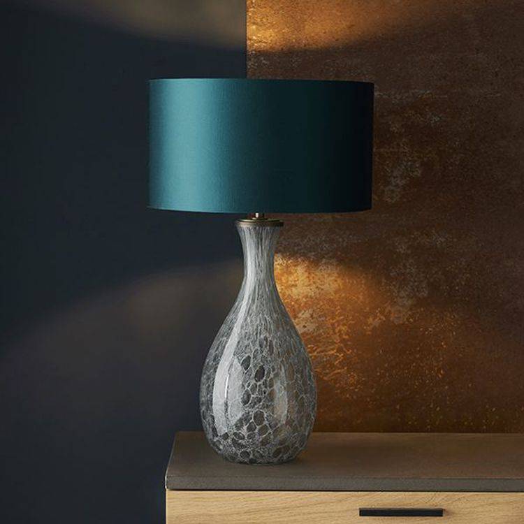 Magdalena Table Lamp (Base Only) Artisan Glass & Brushed Bronze Plate - Comet Lighting