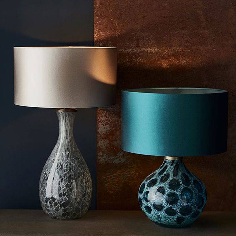 Magdalena Table Lamp (Base Only) Artisan Glass & Brushed Bronze Plate - Comet Lighting