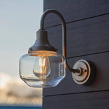 Mahi Swan Neck Exterior Wall Light Aged Pewter - Comet Lighting