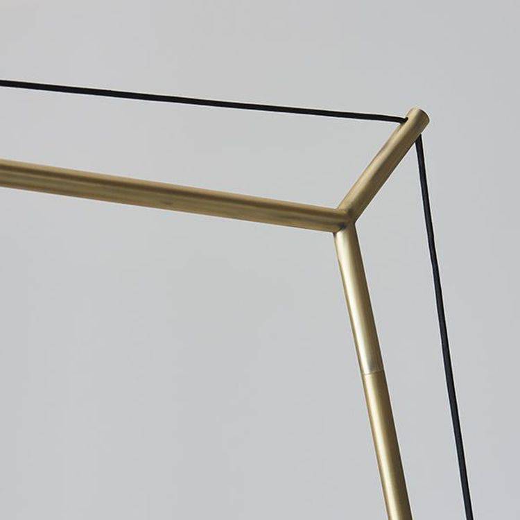 Medway Floor Lamp Matt Brass Plate & Black Cotton Fabric - Comet Lighting