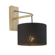 Medway Wall Light Matt Brass Plate & Black Cotton Fabric - Comet Lighting