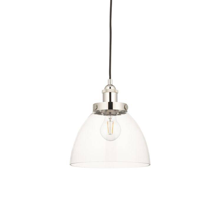 Mourne Pendant Ceiling Light Bright Nickel - Comet Lighting