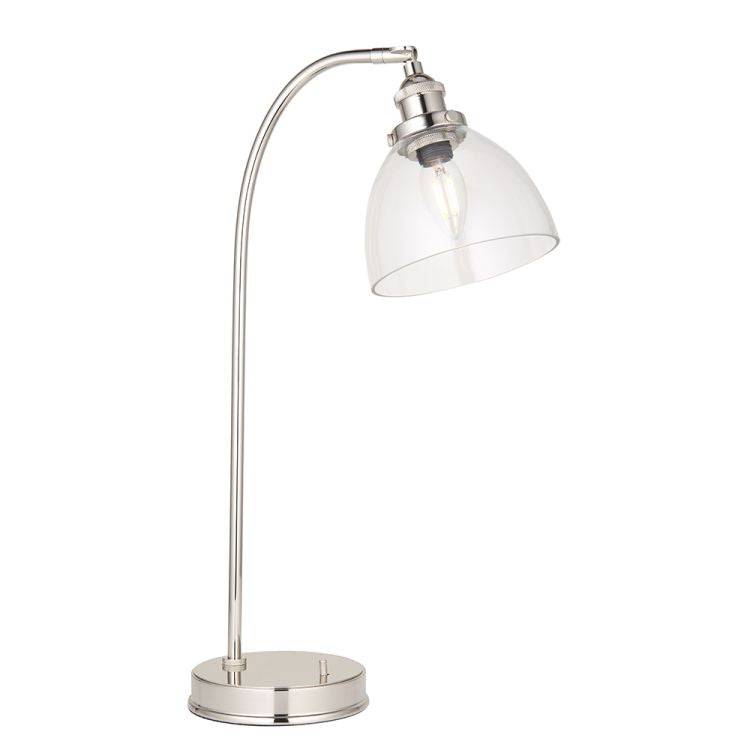 Mourne Table Lamp Bright Nickel - Comet Lighting