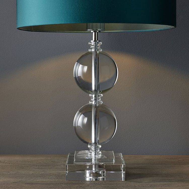 Murray Table Lamp 430mm (Base Only) Clear Crystal & Chrome Plate - Comet Lighting