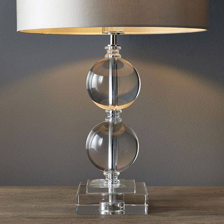 Murray Table Lamp 430mm (Base Only) Clear Crystal & Chrome Plate - Comet Lighting