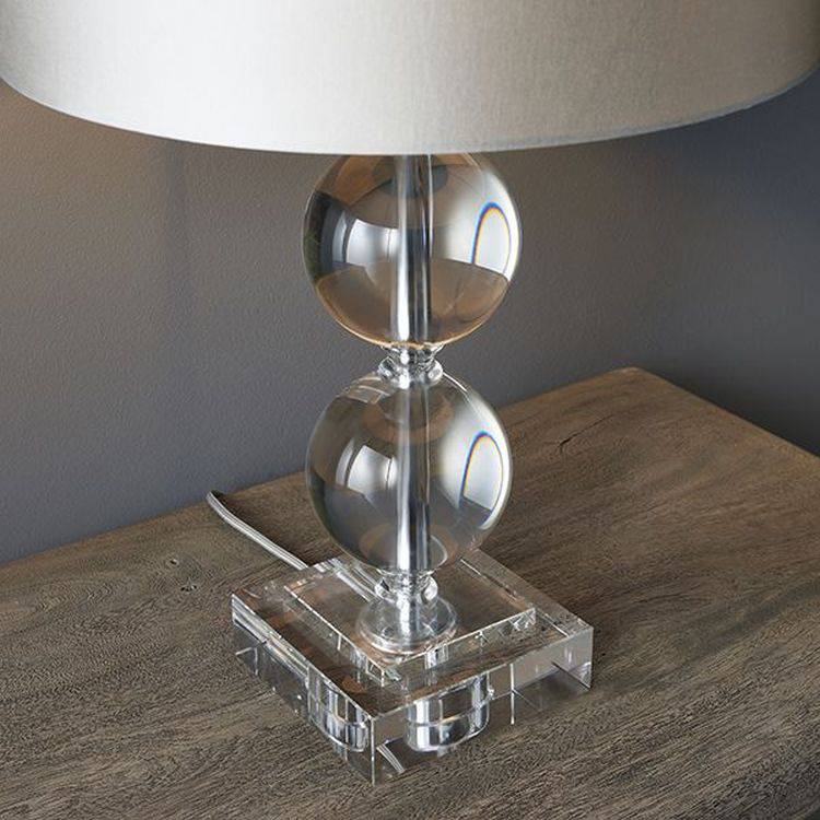 Murray Table Lamp 430mm (Base Only) Clear Crystal & Chrome Plate - Comet Lighting