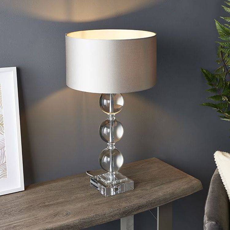 Murray Table Lamp 558mm (Base Only) Clear Crystal & Chrome Plate - Comet Lighting