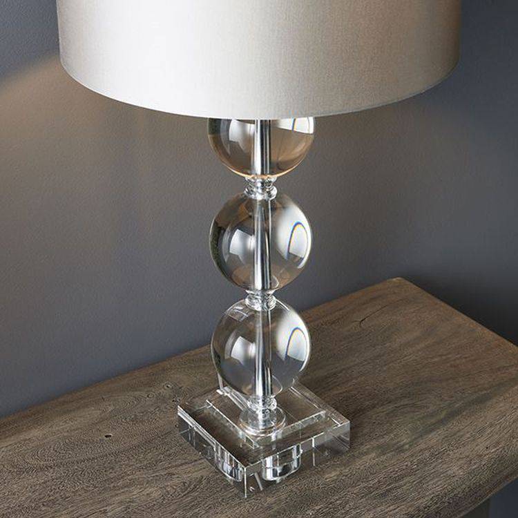 Murray Table Lamp 558mm (Base Only) Clear Crystal & Chrome Plate - Comet Lighting