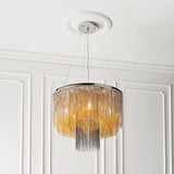 Nene 5Lt Pendant Ceiling Light Bright Nickel Plate - Gold & Black Effect Chain - Comet Lighting