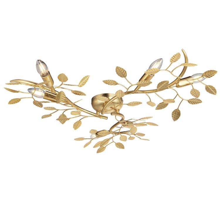 Nossob 6Lt Flush Ceiling Light Gold Leaf - Comet Lighting