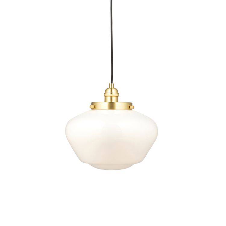 Ohio Pendant Ceiling Light Brass Plated w/ Opal Glass - Comet Lighting