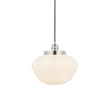 Ohio Pendant Ceiling Light Polished Nickel w/ Opal Glass - Comet Lighting