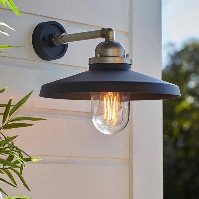 Oka Exterior Wall Light Textured Black - Comet Lighting