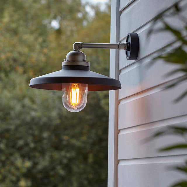 Oka Exterior Wall Light Textured Black - Comet Lighting