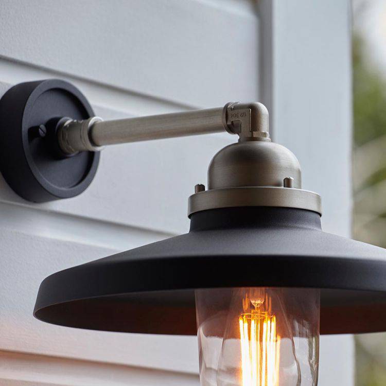 Oka Exterior Wall Light Textured Black - Comet Lighting