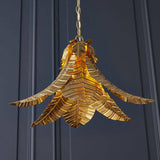 Orange Pendant Ceiling Light Distressed Gold Finish - Comet Lighting