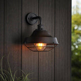 Ouse Caged Exterior Wall Light Textured Black - Comet Lighting