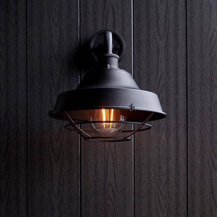 Ouse Caged Exterior Wall Light Textured Black - Comet Lighting