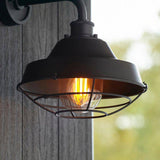 Ouse Caged Exterior Wall Light Textured Black - Comet Lighting