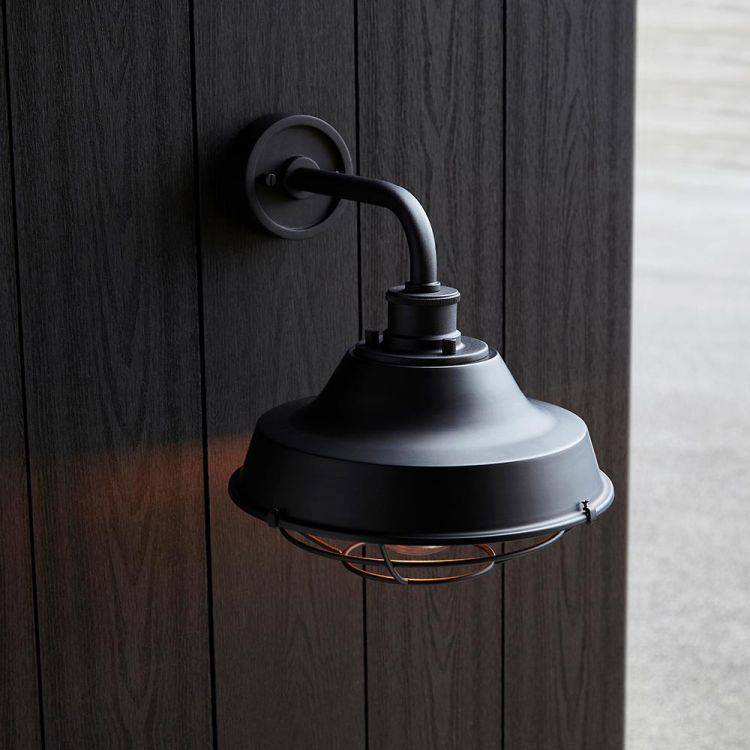 Ouse Caged Exterior Wall Light Textured Black - Comet Lighting