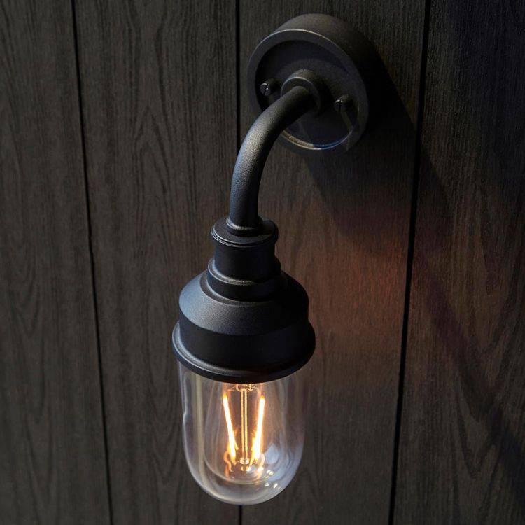 Palar Exterior Wall Light Textured Black - Comet Lighting