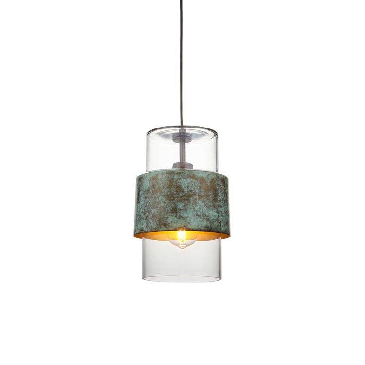 Rewa Pendant Ceiling Light Verdigris - Comet Lighting