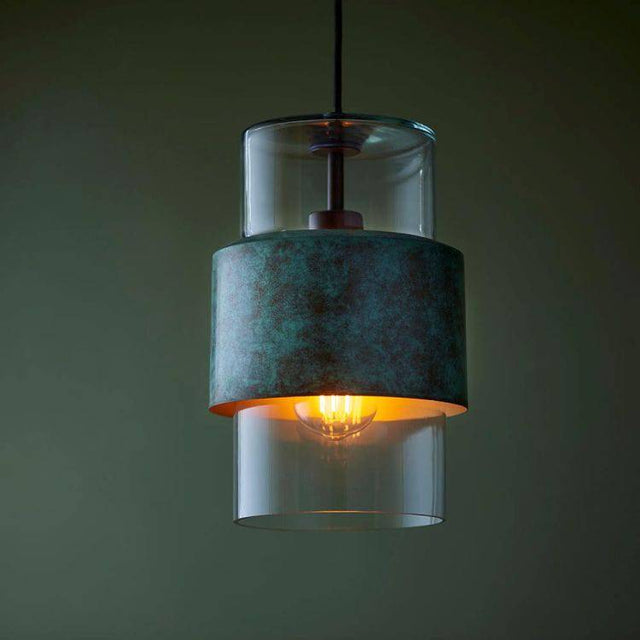 Rewa Pendant Ceiling Light Verdigris - Comet Lighting