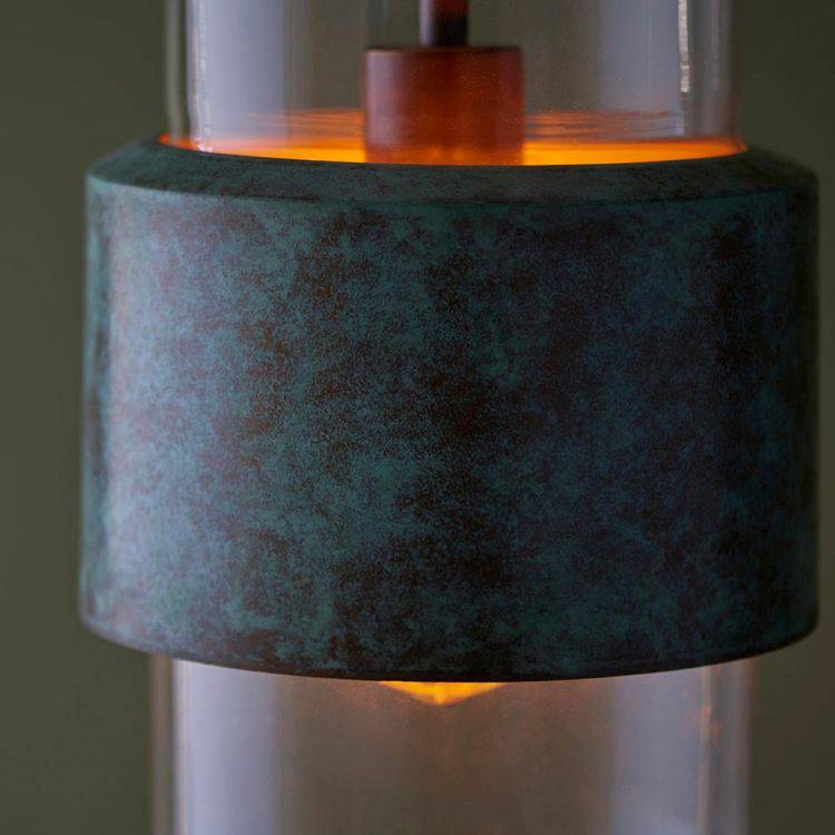 Rewa Pendant Ceiling Light Verdigris - Comet Lighting