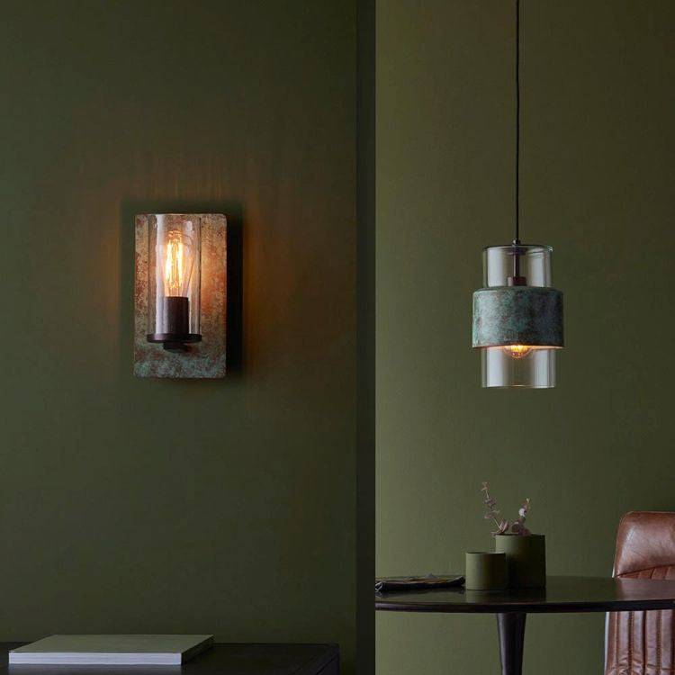 Rewa Pendant Ceiling Light Verdigris - Comet Lighting